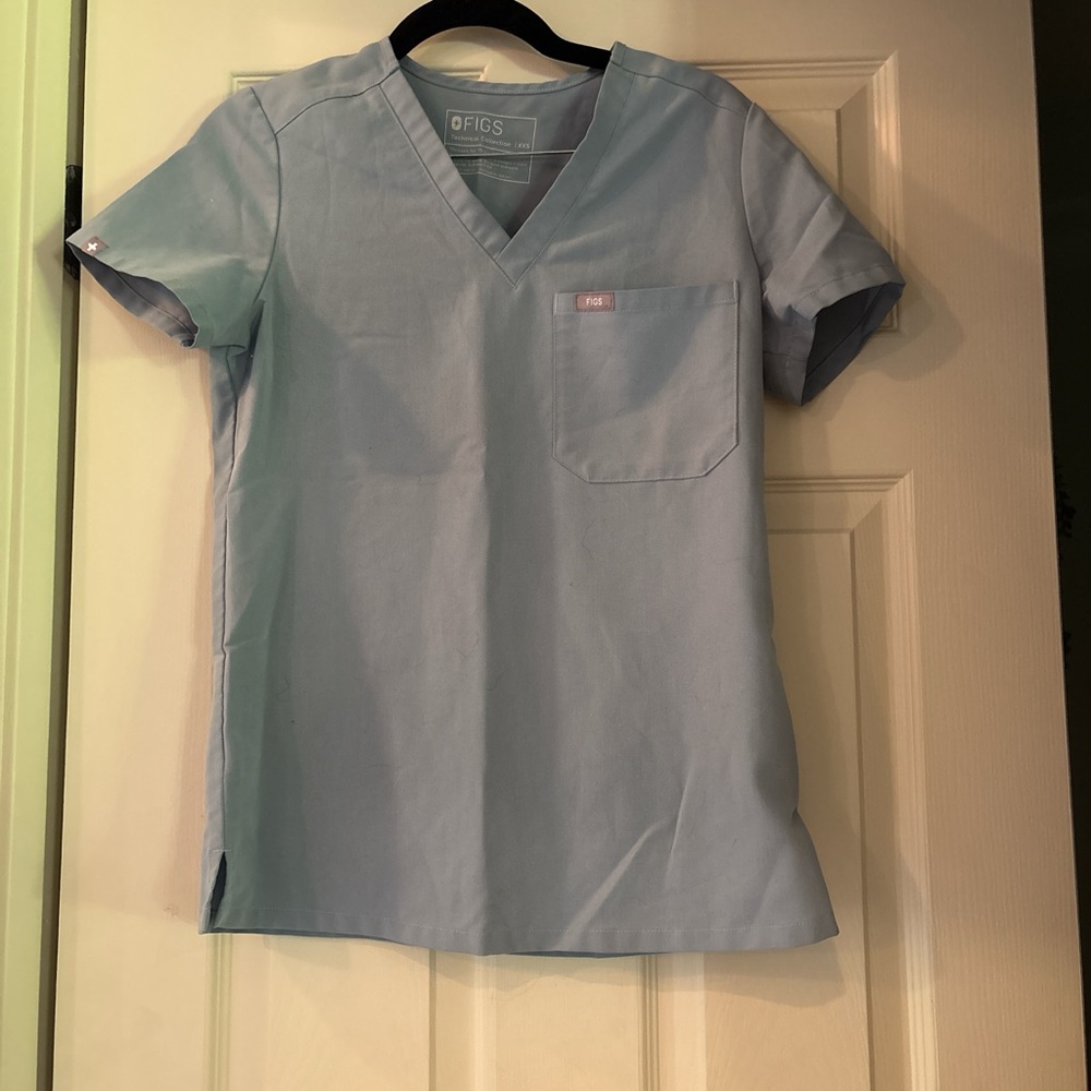 FIGS Sky Blue V-Neck Scrub Top